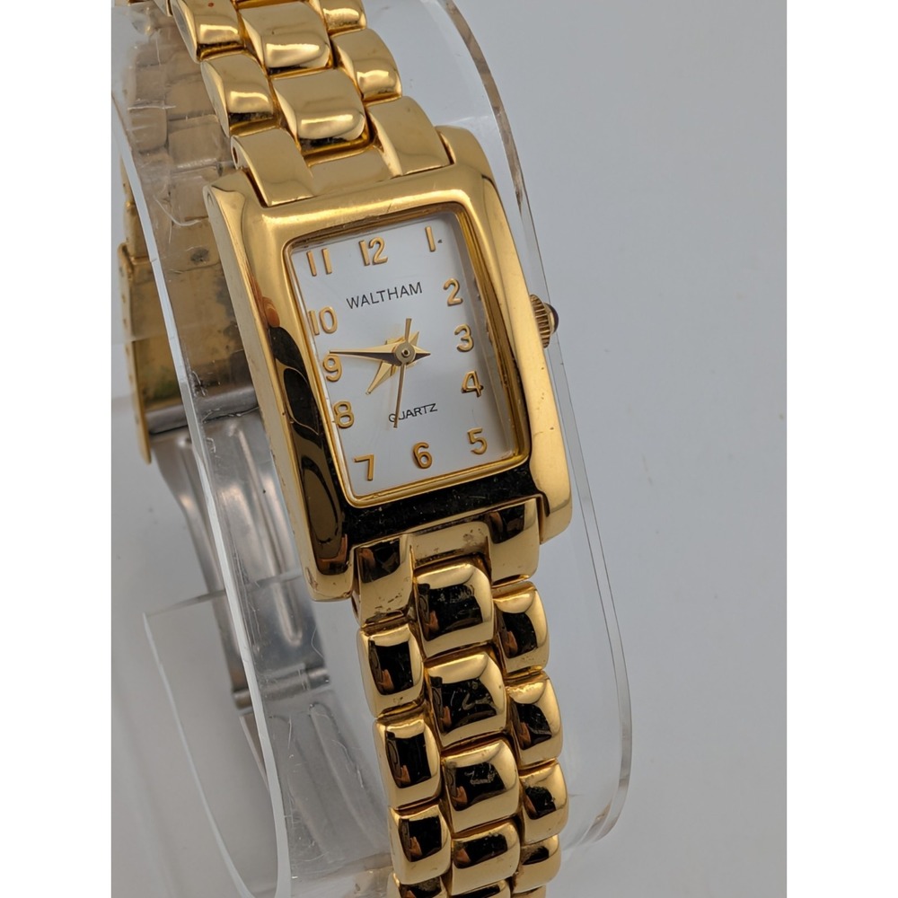 Waltham Women's Watch 18mm Case Gold 6.5" Band- New Battery